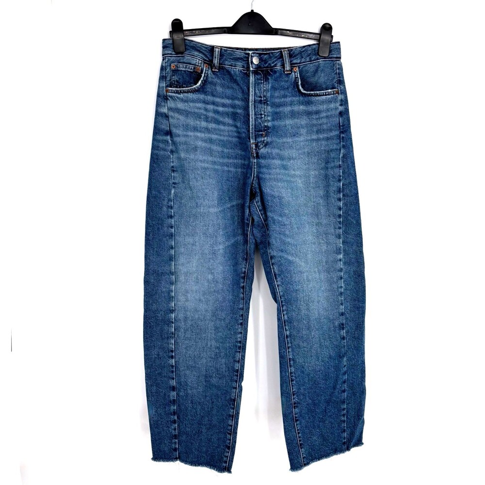 Madewell Women's 29 Pieced Barrel-Leg Jeans Button-Fly 100% Cotton Medium Wash